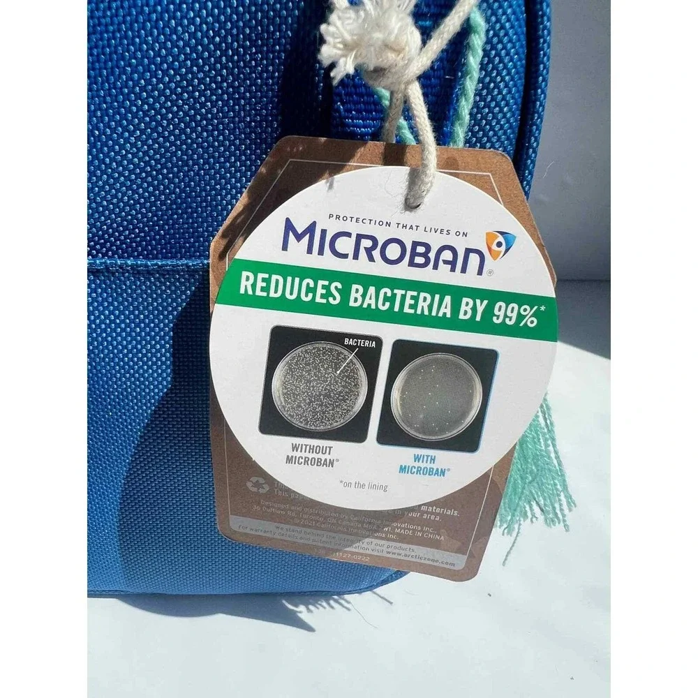 Thistle & Thread Blue Insulated Lunch Bag Microban Antimicrobial 10001577 NWT